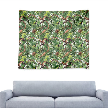 Dinosaur And Prehistoric Plants Print Tapestry