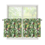 Dinosaur And Prehistoric Plants Print Tier Curtains