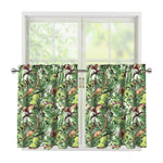 Dinosaur And Prehistoric Plants Print Tier Curtains