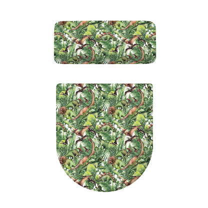 Dinosaur And Prehistoric Plants Print Toilet Lid And Tank Cover Set