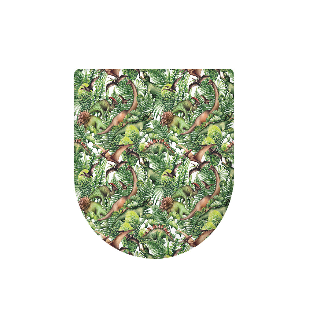 Dinosaur And Prehistoric Plants Print Toilet Lid Cover