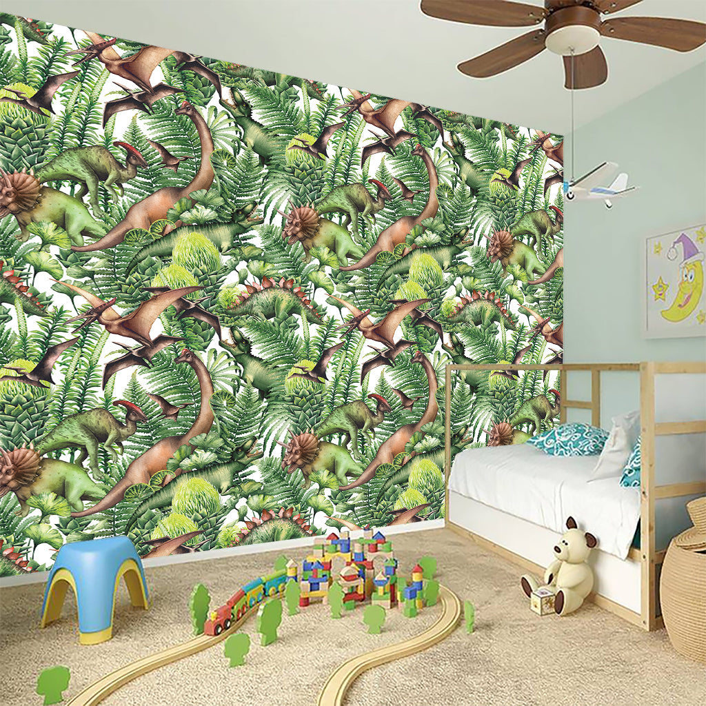 Dinosaur And Prehistoric Plants Print Wall Sticker