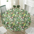 Dinosaur And Prehistoric Plants Print Waterproof Round Tablecloth