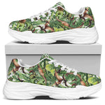 Dinosaur And Prehistoric Plants Print White Chunky Shoes