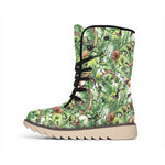 Dinosaur And Prehistoric Plants Print Winter Boots