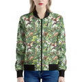 Dinosaur And Prehistoric Plants Print Women's Bomber Jacket