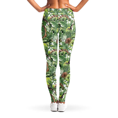 Dinosaur And Prehistoric Plants Print Women's Leggings