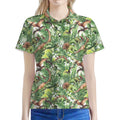 Dinosaur And Prehistoric Plants Print Women's Polo Shirt
