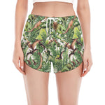 Dinosaur And Prehistoric Plants Print Women's Split Running Shorts