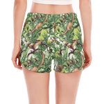 Dinosaur And Prehistoric Plants Print Women's Split Running Shorts