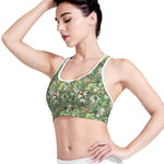 Dinosaur And Prehistoric Plants Print Women's Sports Bra