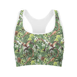 Dinosaur And Prehistoric Plants Print Women's Sports Bra