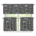 Dinosaur Fossil Pattern Print 3 Piece Kitchen Curtains
