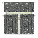 Dinosaur Fossil Pattern Print 3 Piece Kitchen Curtains