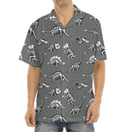Dinosaur Fossil Pattern Print Aloha Shirt