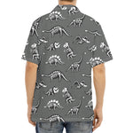Dinosaur Fossil Pattern Print Aloha Shirt