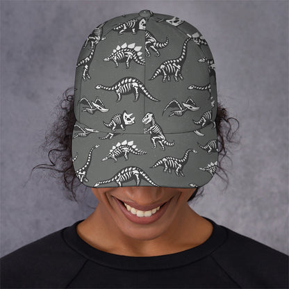 Dinosaur Fossil Pattern Print Baseball Cap