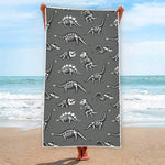 Dinosaur Fossil Pattern Print Beach Towel