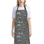 Dinosaur Fossil Pattern Print Bib Apron With Pocket