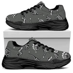 Dinosaur Fossil Pattern Print Black Chunky Shoes