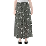 Dinosaur Fossil Pattern Print Chiffon Maxi Skirt