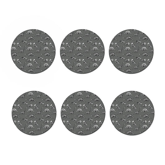 Dinosaur Fossil Pattern Print Coaster Set
