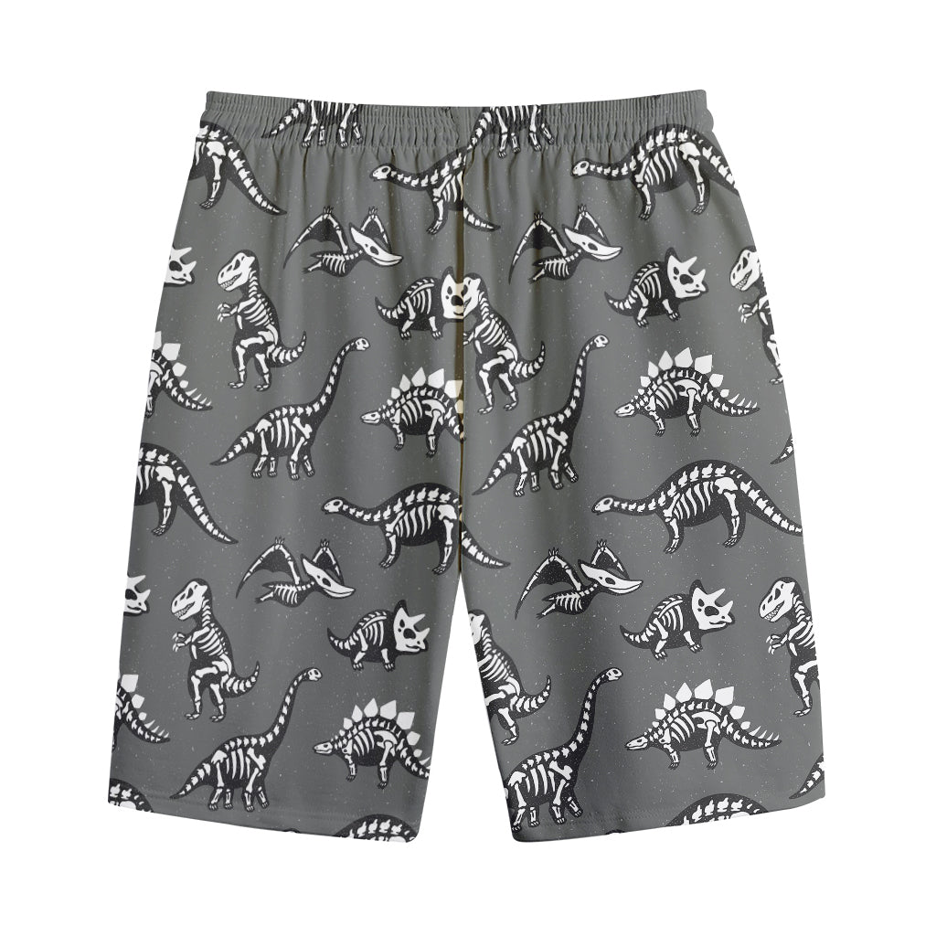 Dinosaur Fossil Pattern Print Cotton Shorts