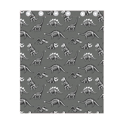 Dinosaur Fossil Pattern Print Curtain
