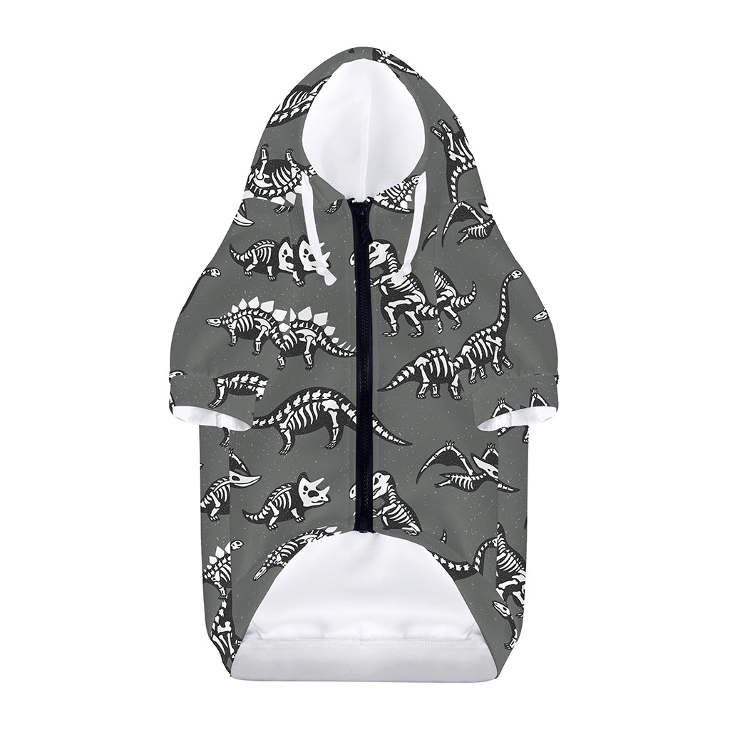 Dinosaur Fossil Pattern Print Dog Zip Up Hoodie