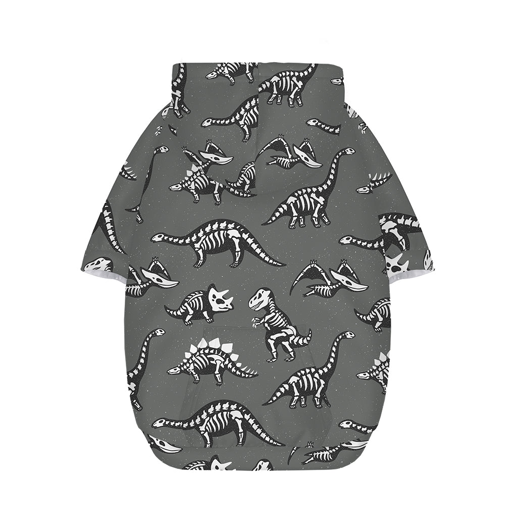 Dinosaur Fossil Pattern Print Dog Zip Up Hoodie