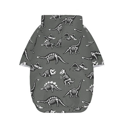 Dinosaur Fossil Pattern Print Dog Zip Up Hoodie
