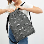 Dinosaur Fossil Pattern Print Drawstring Backpack