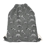 Dinosaur Fossil Pattern Print Drawstring Bag