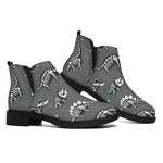 Dinosaur Fossil Pattern Print Flat Ankle Boots