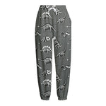 Dinosaur Fossil Pattern Print Fleece Lined Knit Pants