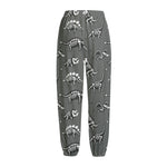 Dinosaur Fossil Pattern Print Fleece Lined Knit Pants