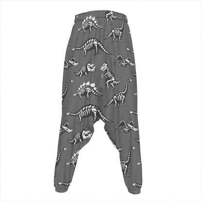 Dinosaur Fossil Pattern Print Hammer Pants