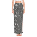 Dinosaur Fossil Pattern Print High Slit Maxi Skirt