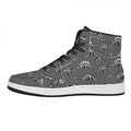 Dinosaur Fossil Pattern Print High Top Leather Sneakers