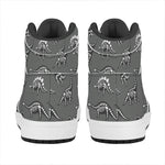 Dinosaur Fossil Pattern Print High Top Leather Sneakers