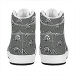 Dinosaur Fossil Pattern Print High Top Leather Sneakers