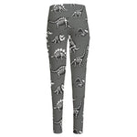 Dinosaur Fossil Pattern Print High-Waisted Pocket Leggings