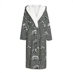 Dinosaur Fossil Pattern Print Hooded Bathrobe