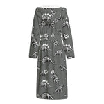 Dinosaur Fossil Pattern Print Hooded Bathrobe
