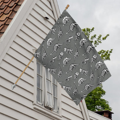Dinosaur Fossil Pattern Print House Flag