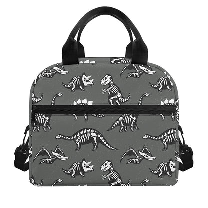 Dinosaur Fossil Pattern Print Insulated Lunch Bag