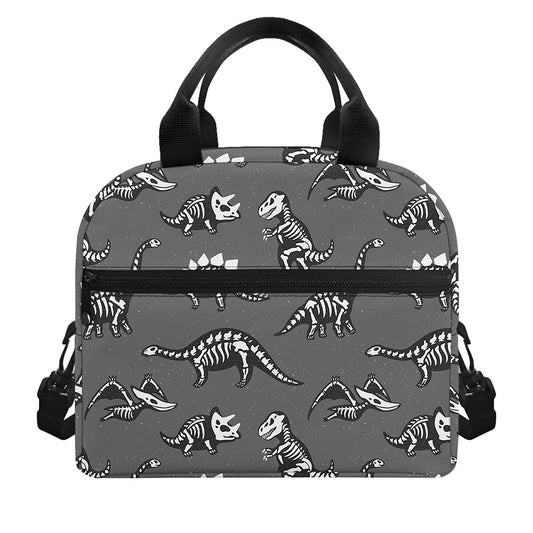 Dinosaur Fossil Pattern Print Insulated Lunch Bag