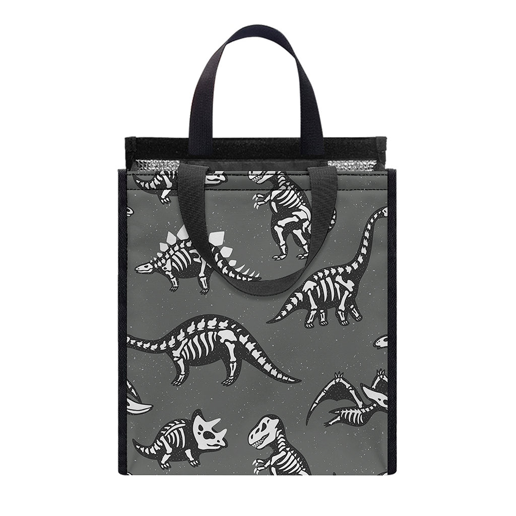 Dinosaur Fossil Pattern Print Insulated Lunch Tote