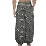 Dinosaur Fossil Pattern Print Lantern Pants