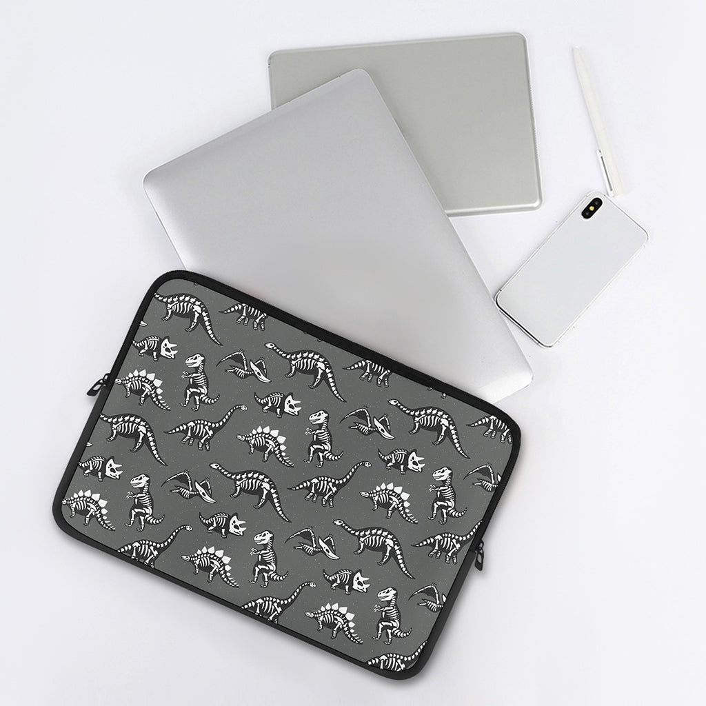 Dinosaur Fossil Pattern Print Laptop Sleeve